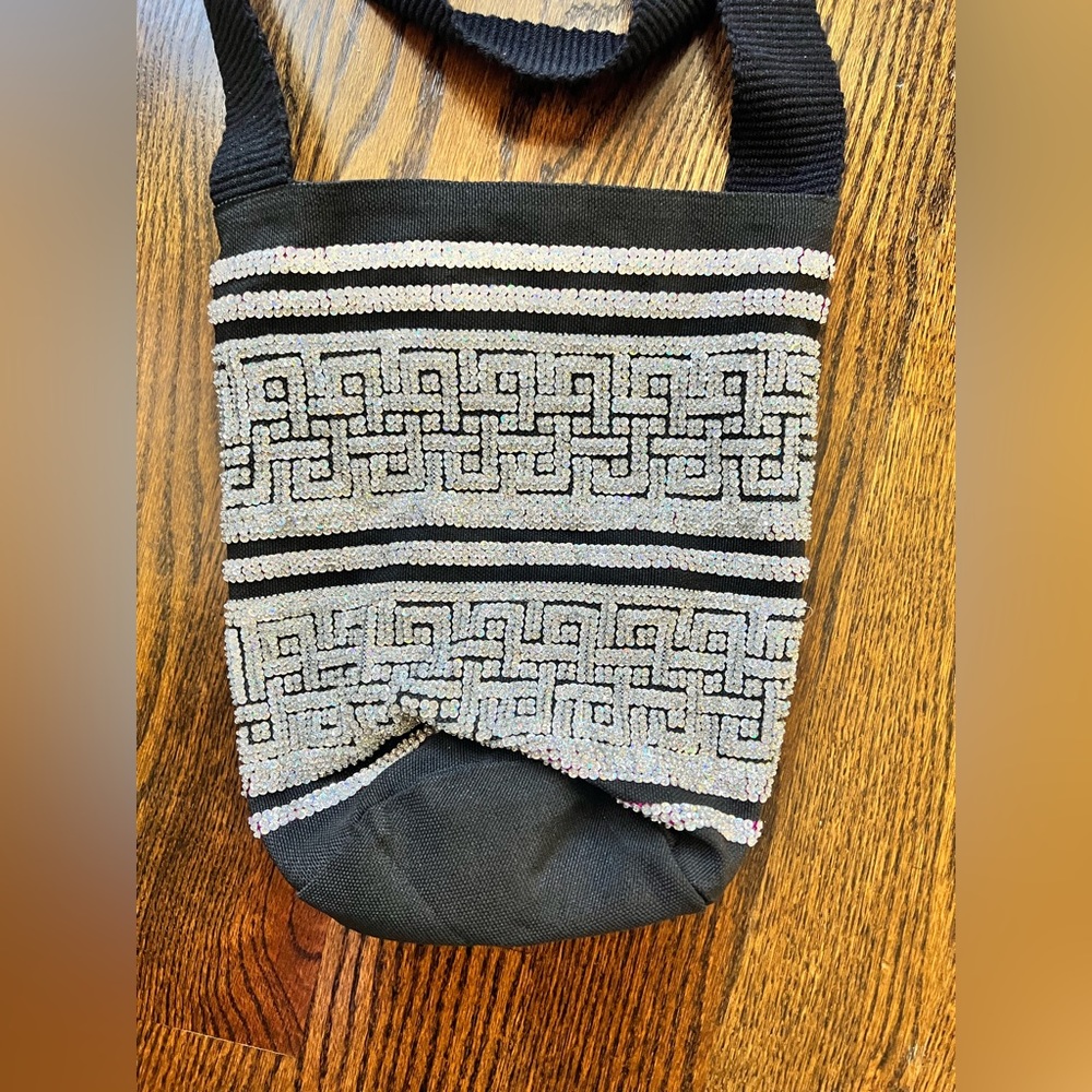 Super cute black beaded boho bag purchased in TULUM, Mexico and never used